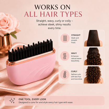 Wireless Hair Straightening Comb