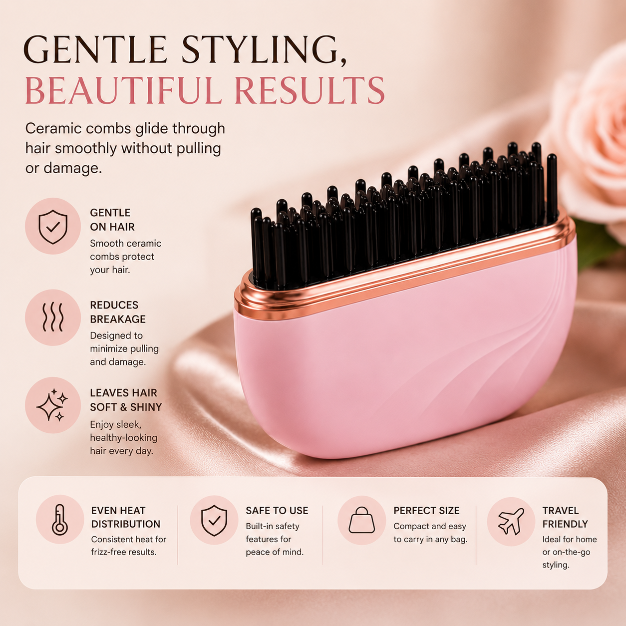 Wireless Hair Straightening Comb